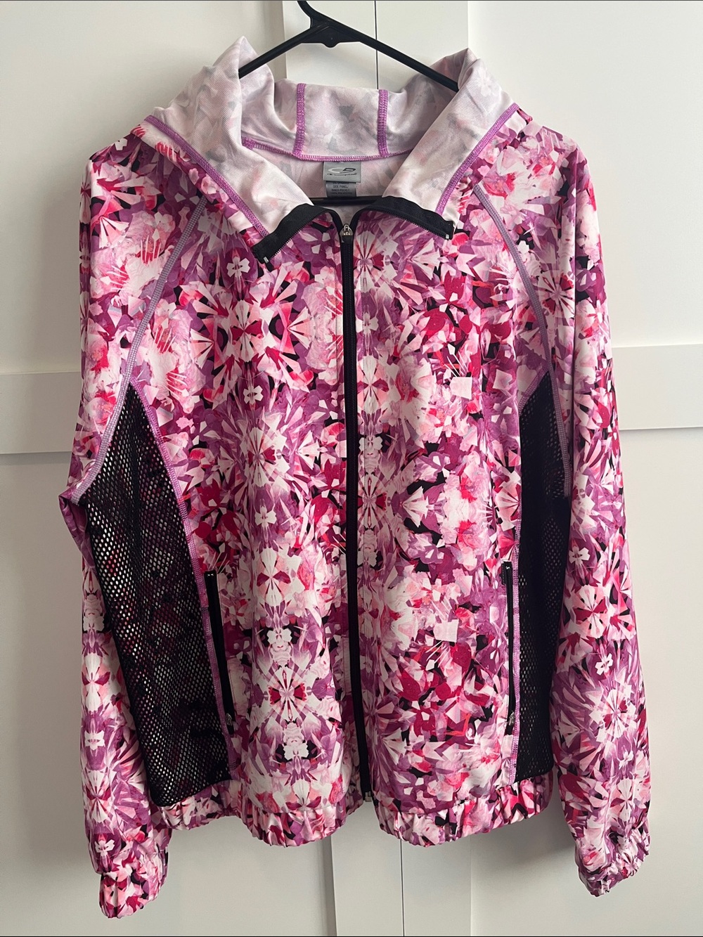 Champion Pink Floral Hooded Jacket with Mesh Panels